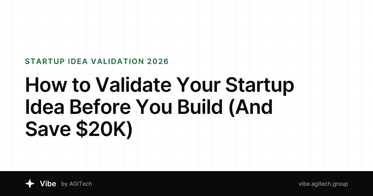 How to Validate Your Startup Idea Before You Build (And Save $20K ...